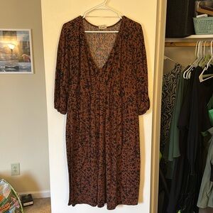 V Neck Pattern Dress